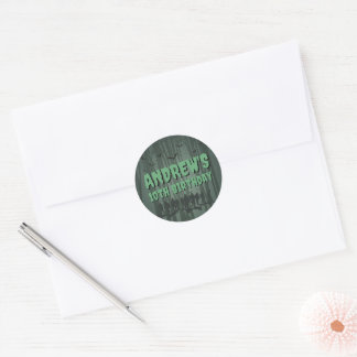 Creepy Dark Green Zombie Happy Birthday Party Runder Aufkleber