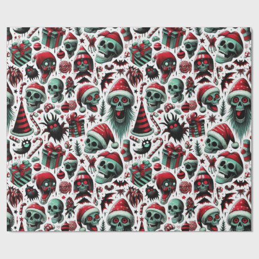 Creepy Dead Christmas Pattern Geschenkpapier (Flach)