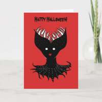 Creepy Demon Girl Teeth Brain Happy Halloween