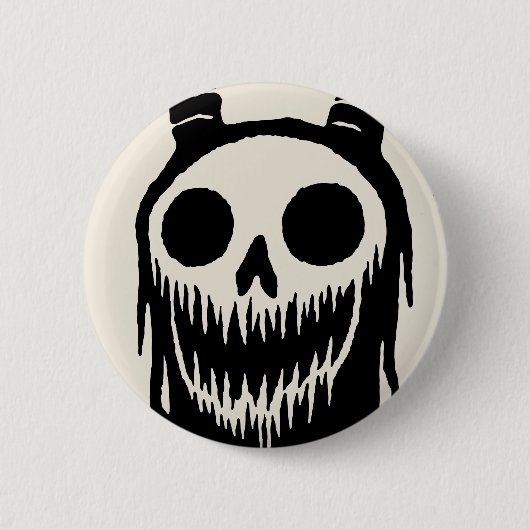 Creepy Demon Skull Button (Vorderseite)