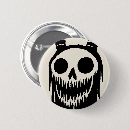 Creepy Demon Skull Button (Vorne & Hinten)