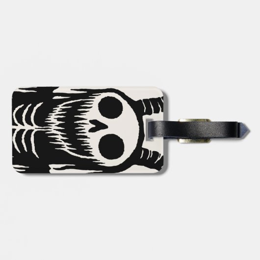 Creepy Demon Skull Gepäckanhänger (Rückseite horizontal)