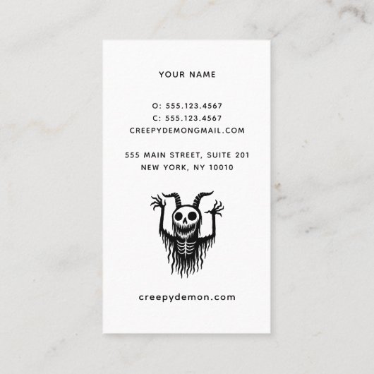 Creepy Demon Skull Visitenkarte (Rückseite)