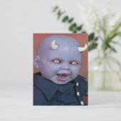 Creepy Devil Baby Doll Postkarte (Stehend Vorderseite)