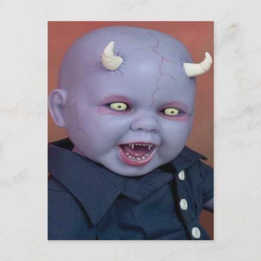 Creepy Devil Baby Doll Postkarte (Vorderseite)