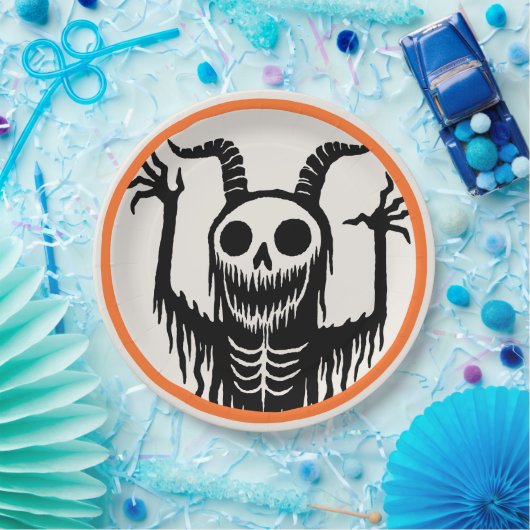 Creepy Devil Skull Halloween Pappteller (Party)