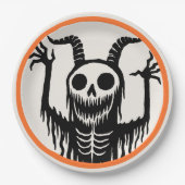 Creepy Devil Skull Halloween Pappteller (Vorderseite)