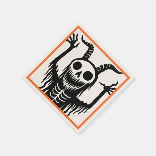 Creepy Devil Skull Halloween Serviette (Ecke)