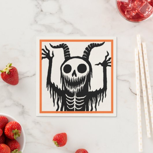 Creepy Devil Skull Halloween Serviette (Beispiel)