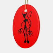 Creepy Devil Strichmännchen Keramikornament (Links)