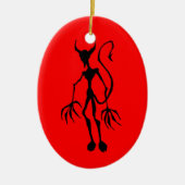 Creepy Devil Strichmännchen Keramikornament (Vorne)