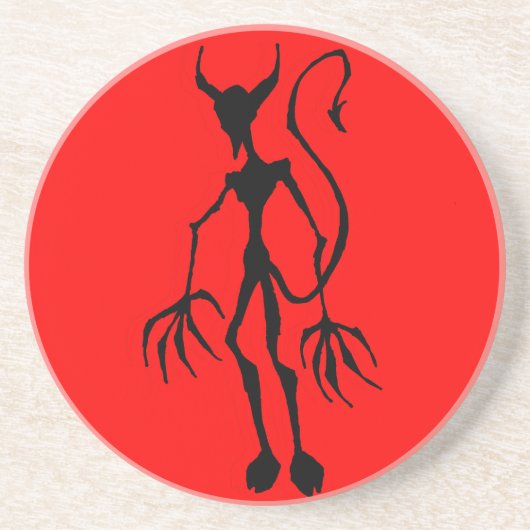 Creepy Devil Strichmännchen Untersetzer (Vorne)