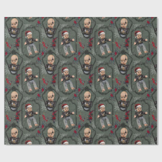 Creepy Doll Christmas Wrapping Paper Geschenkpapier