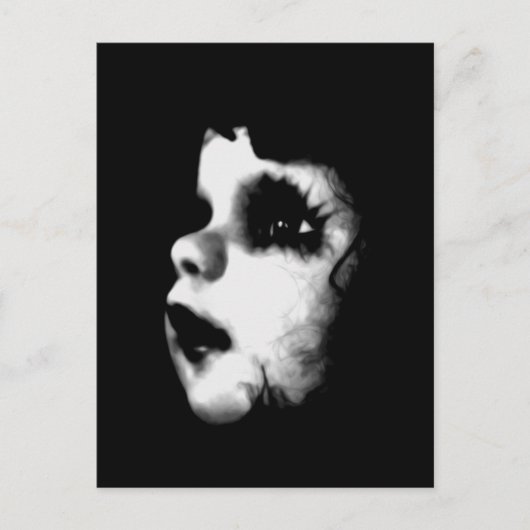 Creepy Doll Face Postkarte (Vorderseite)