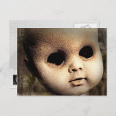 Creepy Doll Head mit Vermissten Augen Postkarte (Vorne/Hinten)
