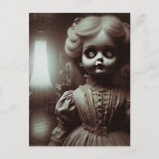 Creepy Doll Horror Postkarte (Vorderseite)