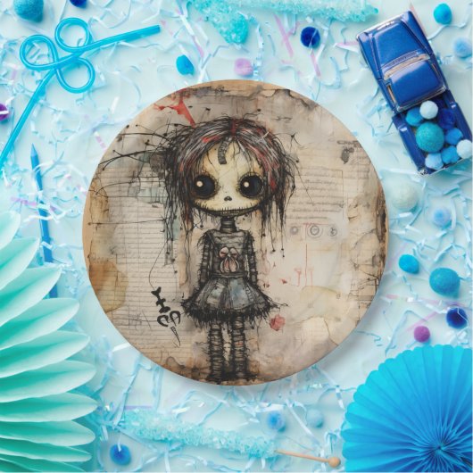 Creepy Doll mit Bow Pappteller (Party)