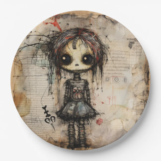 Creepy Doll mit Bow Pappteller