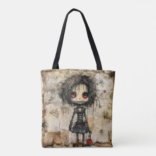 Creepy Doll mit Herz Tasche (Rückseite)