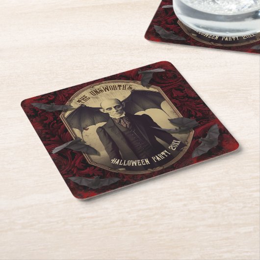 Creepy Dracula Vampire Halloween-Party Rechteckiger Pappuntersetzer (angewinkelt)