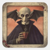 Creepy Dracula Vampire Halloween Sticker (Vorderseite)