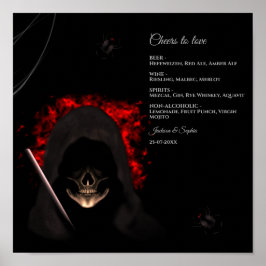 Creepy dunkelmoody Gothic Tower Drinks Menü-Zeiche Poster