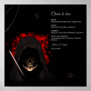 Creepy dunkelmoody Gothic Tower Drinks Menü-Zeiche Poster