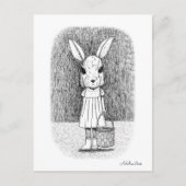 Creepy Easter Bunny Monochrome Horror Goth Art Postkarte (Vorderseite)