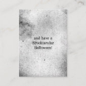 Creepy Eerie Doll Afraween Halloween Telefonnummerkarte (Rückseite)