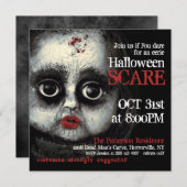 Creepy Eerie Doll Halloween-Party Einladung (Vorne/Hinten)