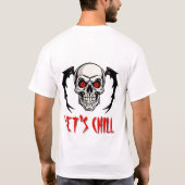 Creepy Eerie Skull mit blutroten Augen Halloween T-Shirt (Rückseite)