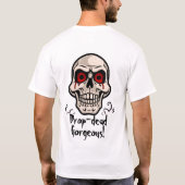 Creepy Eerie Skull mit blutroten Augen Halloween T-Shirt (Rückseite)