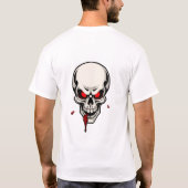 Creepy Eerie Skull mit glühenden roten Augen Hallo T-Shirt (Rückseite)