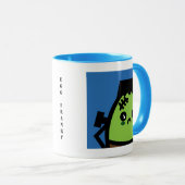 Creepy Egg Frankenstein Halloween | Name hinzufüge Tasse (VorderseiteRechts)