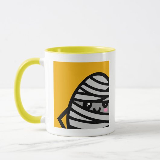 Creepy Egg Mummy - Halloween | Name hinzufügen Tasse (Links)