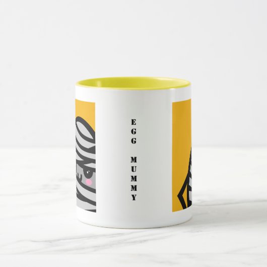 Creepy Egg Mummy - Halloween | Name hinzufügen Tasse (Zentrum)