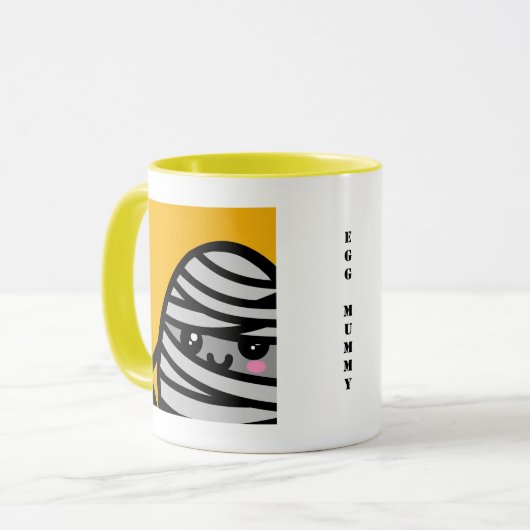Creepy Egg Mummy - Halloween | Name hinzufügen Tasse (Vorderseite Links)