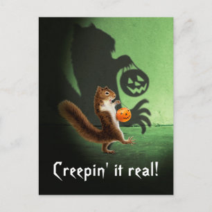 Creepy Eichhörnchen Shadow Einladungspostkarte