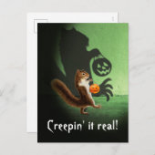 Creepy Eichhörnchen Shadow Einladungspostkarte (Vorne/Hinten)