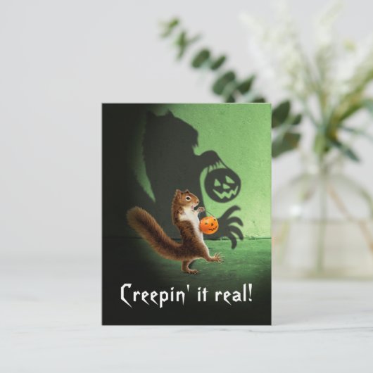 Creepy Eichhörnchen Shadow Einladungspostkarte (Stehend Vorderseite)