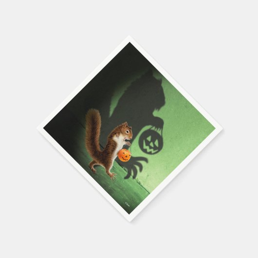 Creepy Eichhörnchen Shadow Serviette (Ecke)