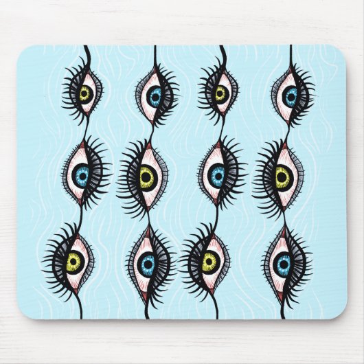 Creepy Eye Garlands Cool Surreal komisch Mousepad (Vorne)