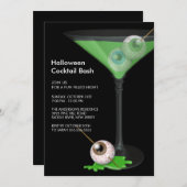 Creepy Eyeball Cocktail Halloween-Party Einladung (Vorne/Hinten)
