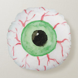 Creepy Eyeball Rundes Kissen