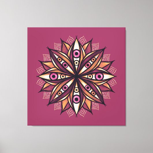 Creepy Eyes Psychedelic Blume Trippy Art Leinwanddruck (Vorderseite)