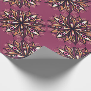 Creepy Eyes Psychedelische Blume Trippy Pink Geschenkpapier