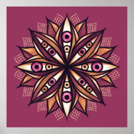 Creepy Eyes Psychedelische Blume Trippy Pink Poster