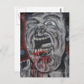 Creepy Face Graffiti Postkarte (Vorne/Hinten)