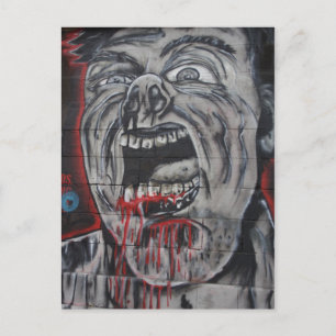 Creepy Face Graffiti Postkarte