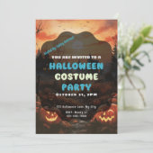 Creepy Field of Jack-O' Lanterns Halloween Einladung (Stehend Vorderseite)